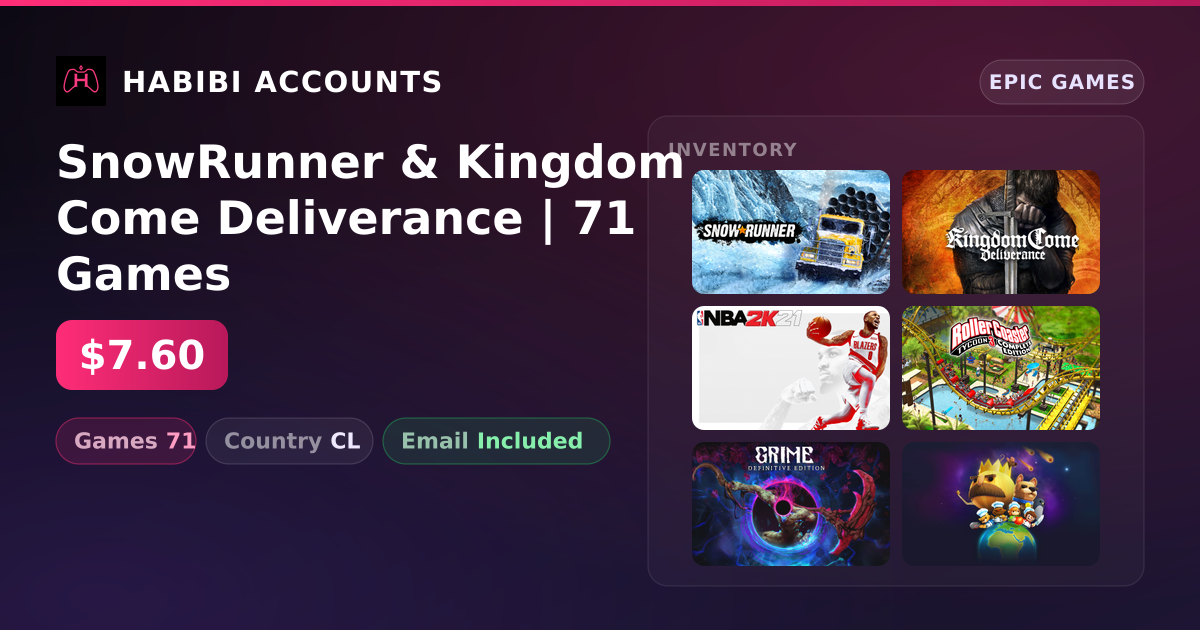 SnowRunner & Kingdom Come Deliverance | 71 Games