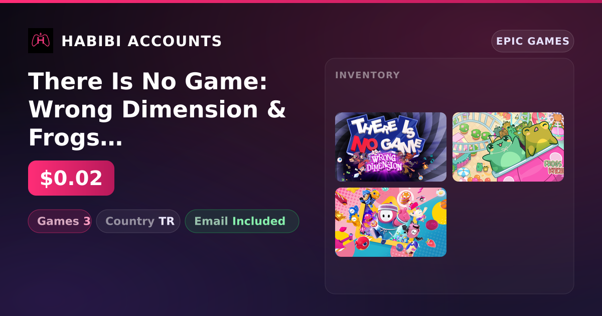 There Is No Game: Wrong Dimension & Frogs Kitchen | 3 Games — HabibiAccounts