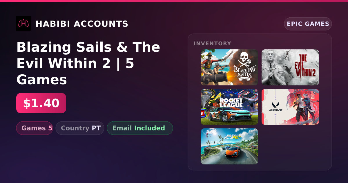 Blazing Sails & The Evil Within 2 | 5 Games — HabibiAccounts
