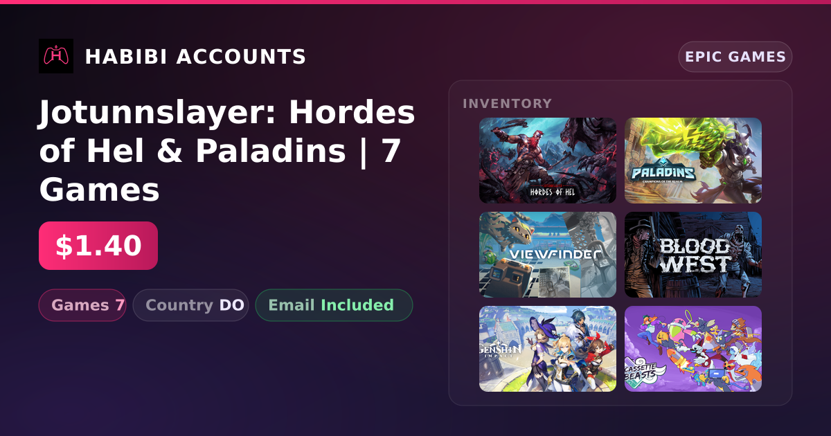 Jotunnslayer: Hordes of Hel & Paladins | 7 Games — HabibiAccounts