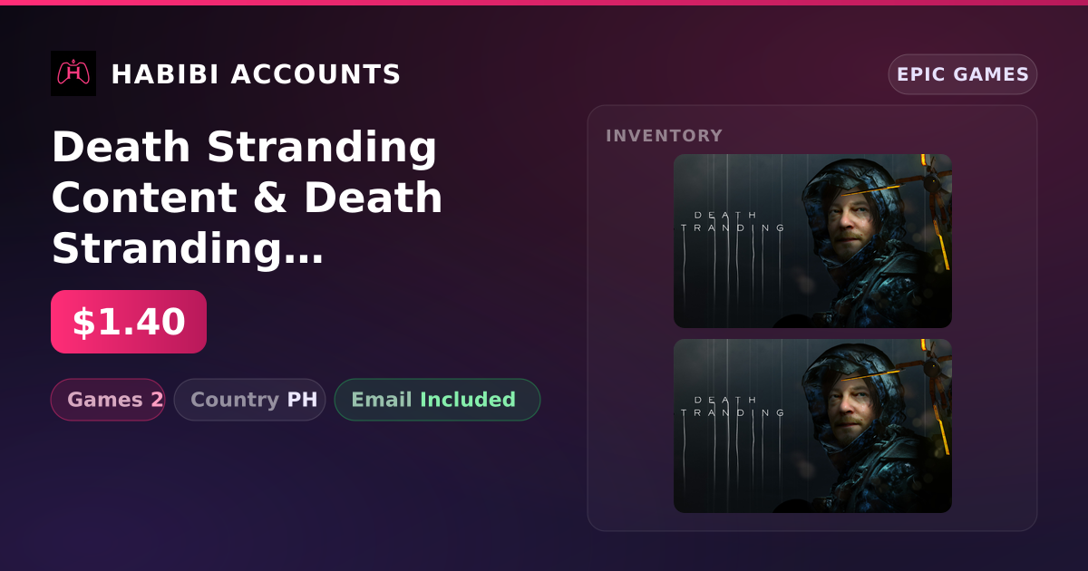 Death Stranding Content & Death Stranding | 2 Games — HabibiAccounts