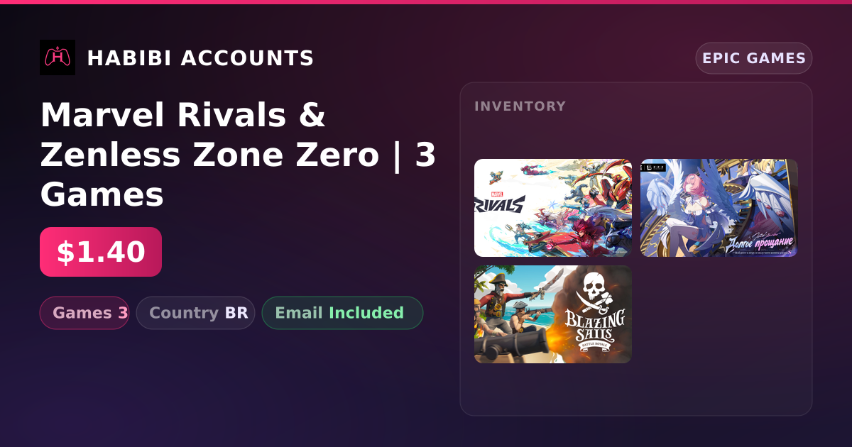 Marvel Rivals & Zenless Zone Zero | 3 Games — HabibiAccounts
