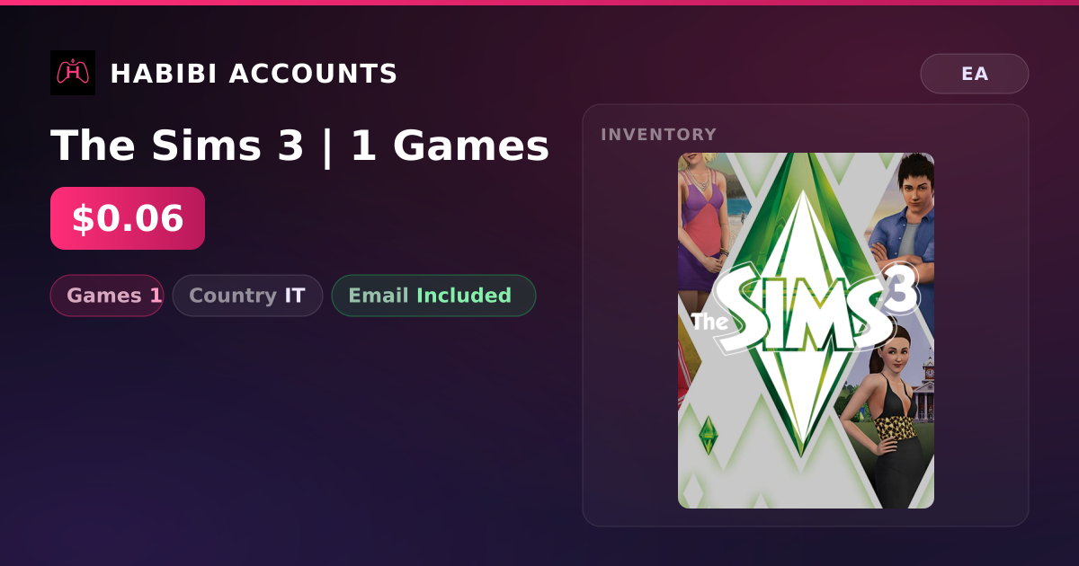 The Sims 3 | 1 Games — HabibiAccounts
