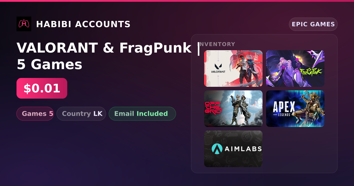 VALORANT & FragPunk | 5 Games — HabibiAccounts