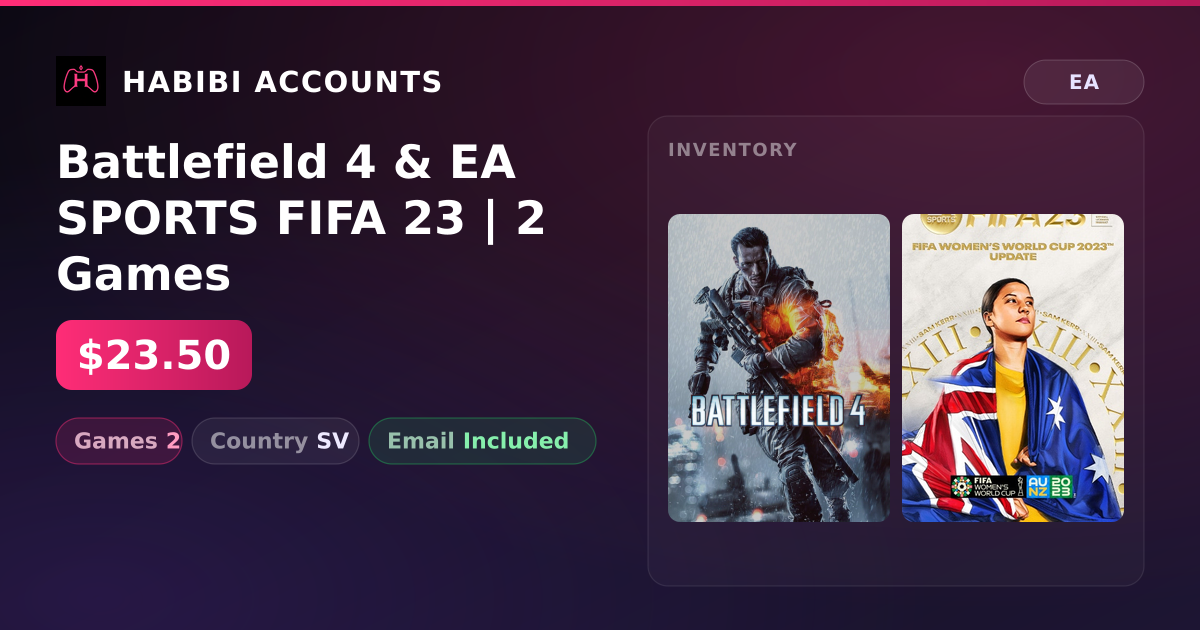 Battlefield 4 & EA SPORTS FIFA 23 | 2 Games — HabibiAccounts