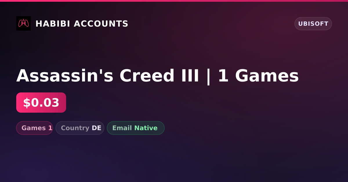 Assassin's Creed III | 1 Games — HabibiAccounts