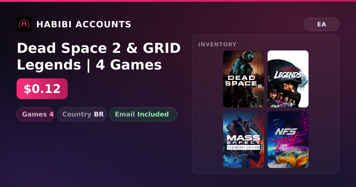 Dead Space 2 & GRID Legends | 4 Games — HabibiAccounts