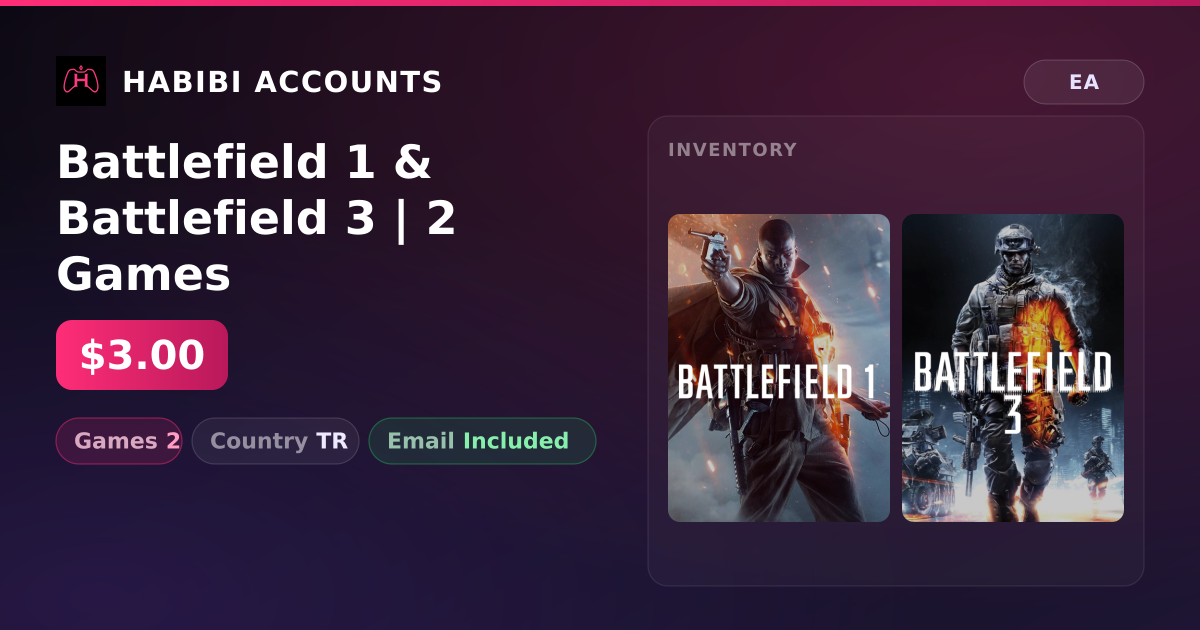 Battlefield 1 & Battlefield 3 | 2 Games — HabibiAccounts