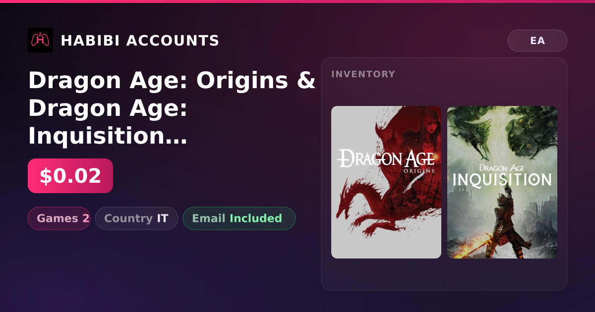 Dragon Age: Origins & Dragon Age: Inquisition | 2 Games — HabibiAccounts