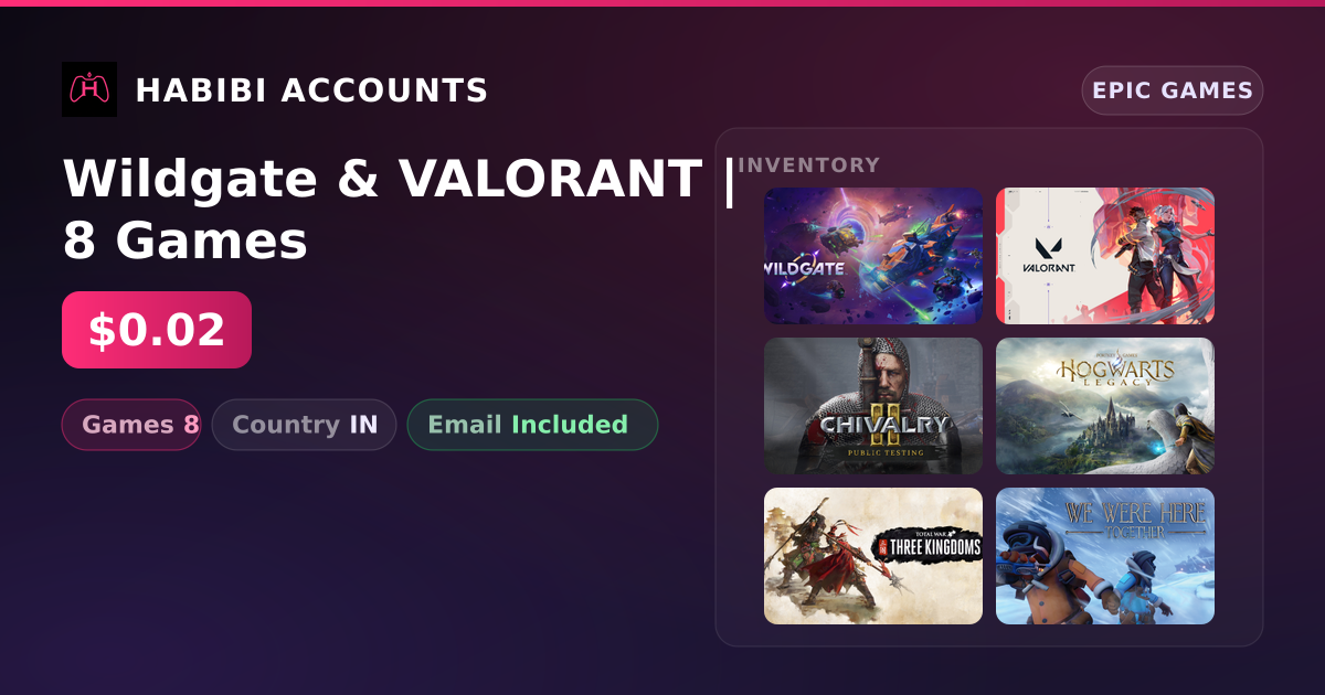 Wildgate & VALORANT | 8 Games — HabibiAccounts
