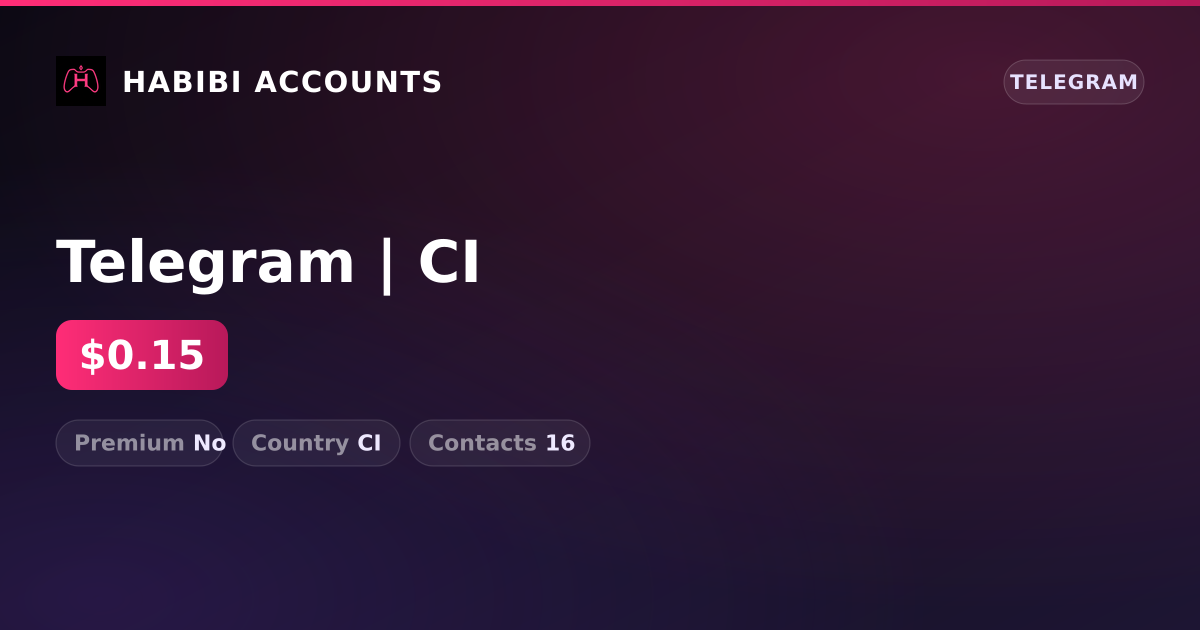 Telegram | CI — HabibiAccounts