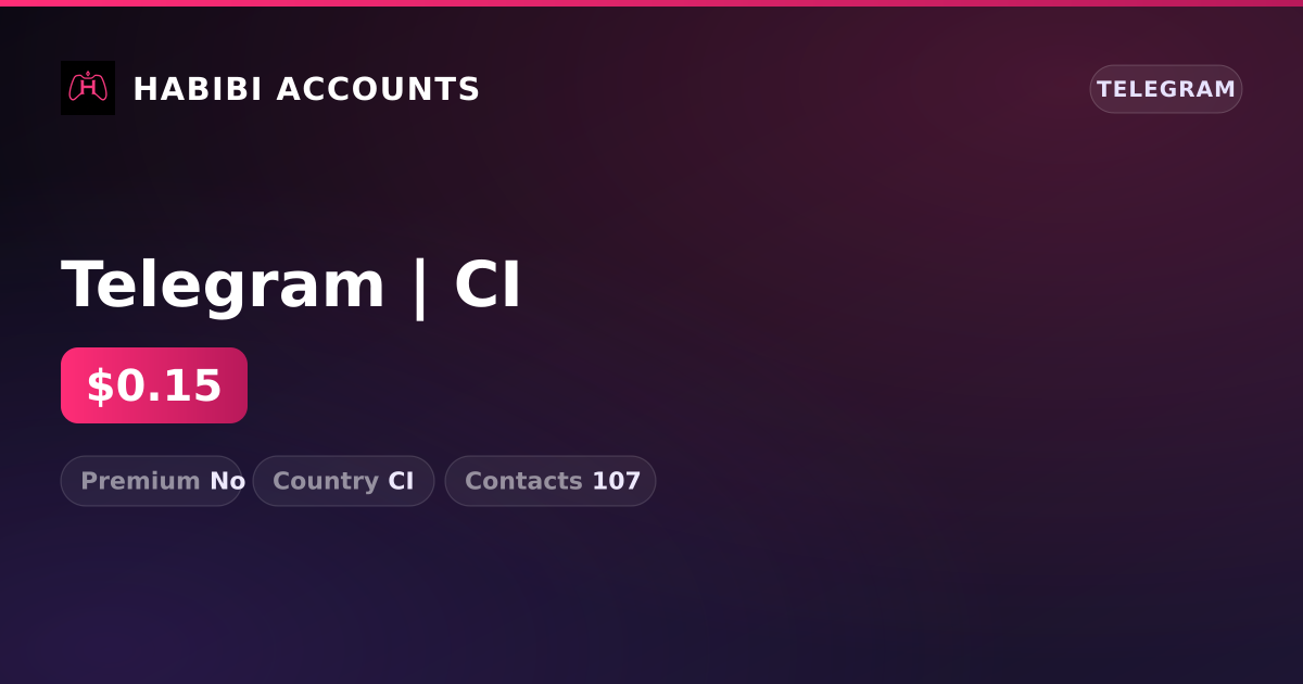 Telegram | CI — HabibiAccounts