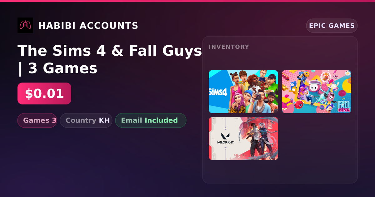 The Sims 4 & Fall Guys | 3 Games — HabibiAccounts