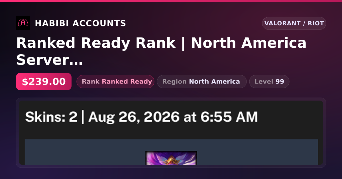 Ranked Ready Rank | North America Server | 65 Skins | 4 Knives | Level 99 — HabibiAccounts