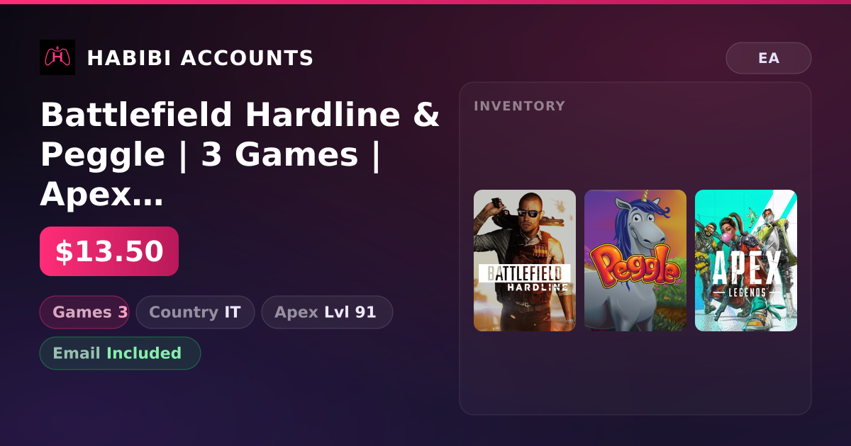 Battlefield Hardline & Peggle | 3 Games | Apex Lvl 91