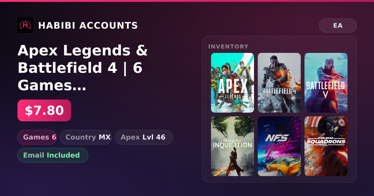 Apex Legends & Battlefield 4 | 6 Games | Apex Lvl 46