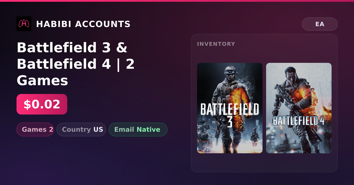 Battlefield 3 & Battlefield 4 | 2 Games — HabibiAccounts