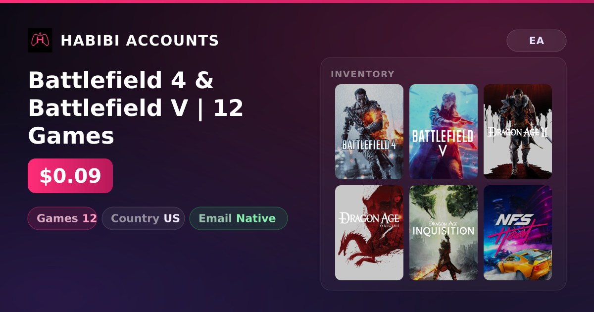 Battlefield 4 & Battlefield V | 12 Games — HabibiAccounts