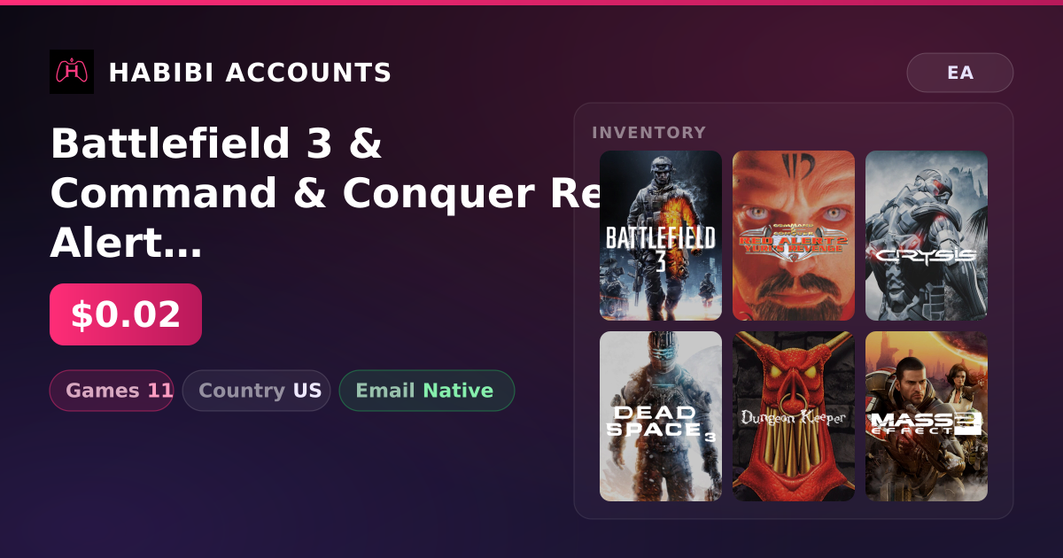 Battlefield 3 & Command & Conquer Red Alert 2 and Yuri’s Revenge | 11 Games — HabibiAccounts