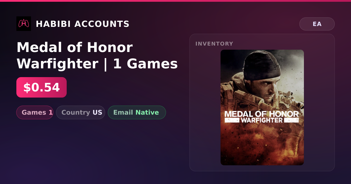 Medal of Honor Warfighter | 1 Games — HabibiAccounts