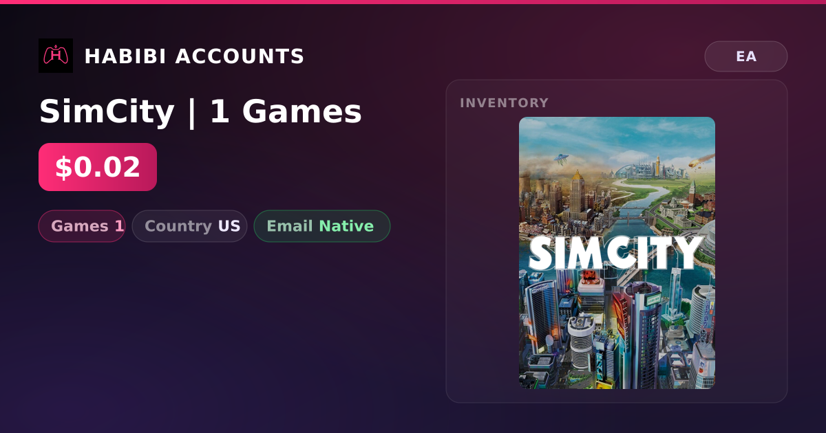 SimCity | 1 Games — HabibiAccounts
