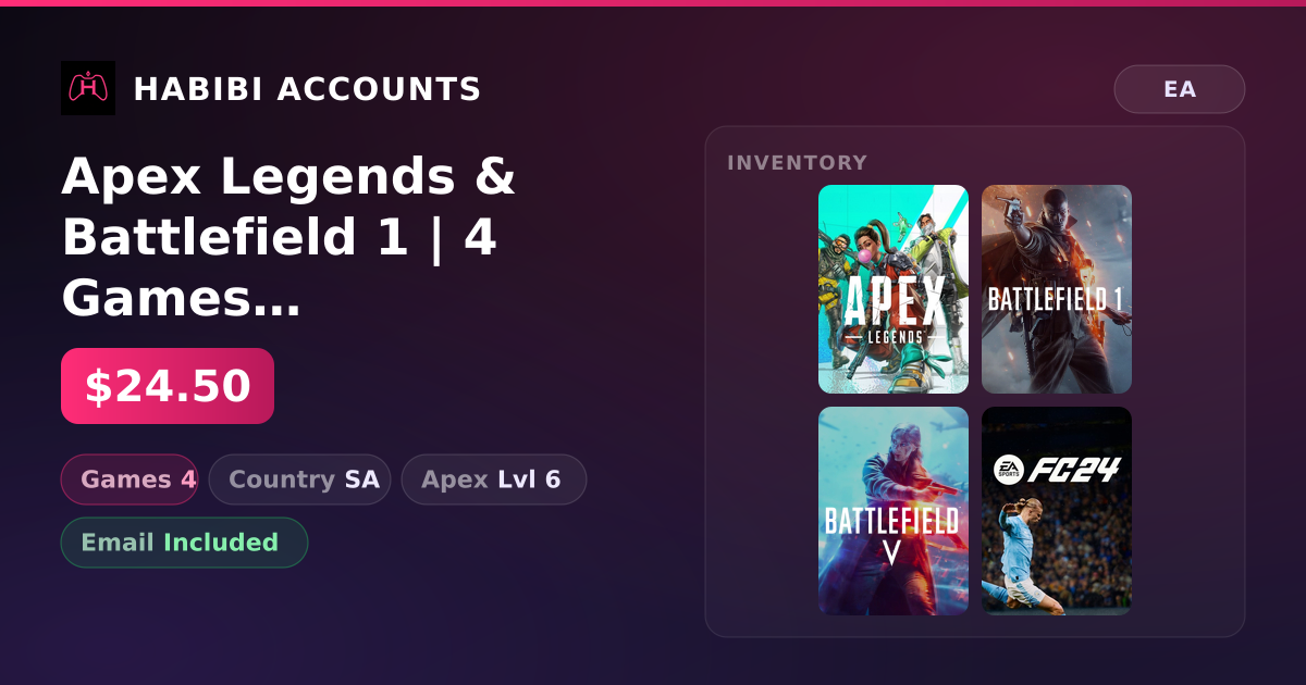Apex Legends & Battlefield 1 | 4 Games | Apex Lvl 6