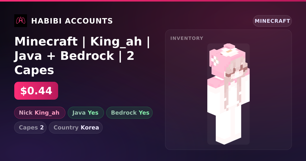 Minecraft | King_ah | Java + Bedrock | 2 Capes — HabibiAccounts