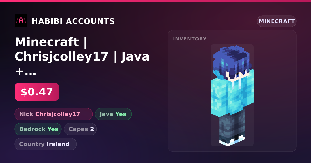 Minecraft | Chrisjcolley17 | Java + Bedrock | 2 Capes — HabibiAccounts