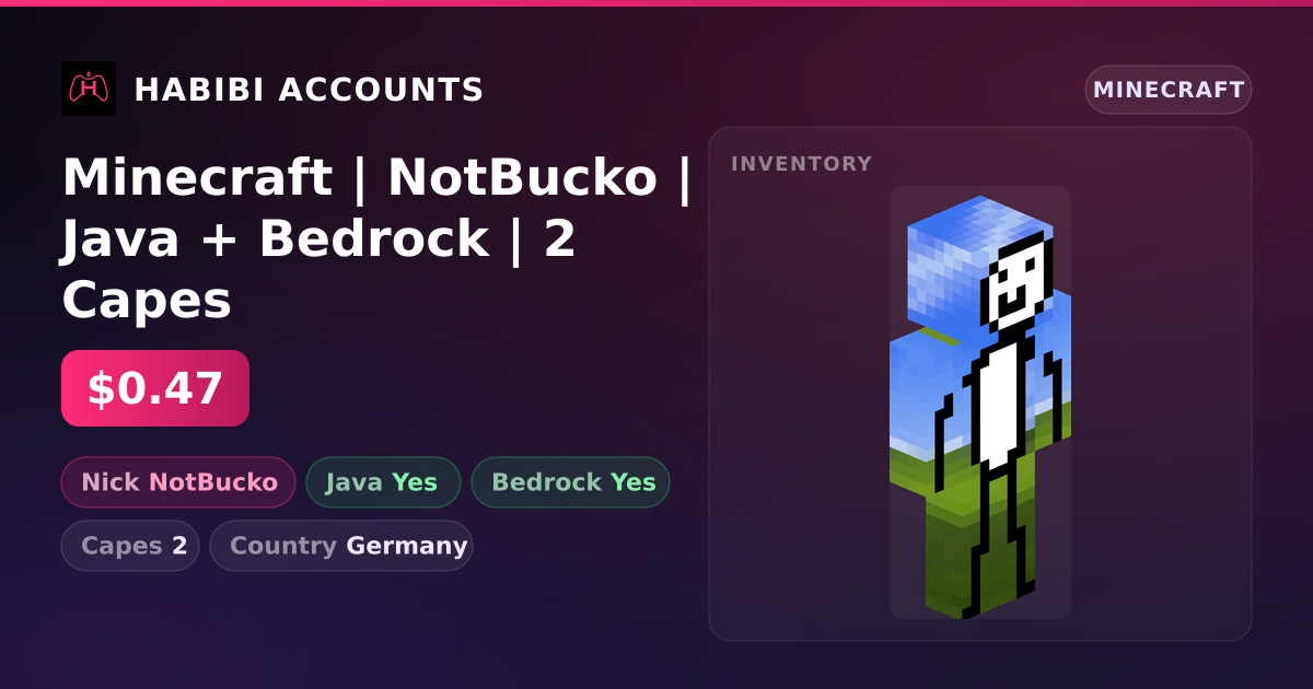 Minecraft | NotBucko | Java + Bedrock | 2 Capes — HabibiAccounts