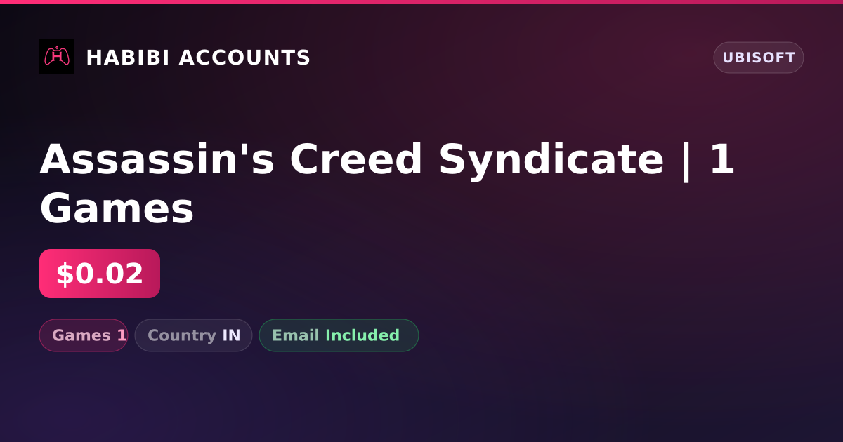 Assassin's Creed Syndicate | 1 Games — HabibiAccounts