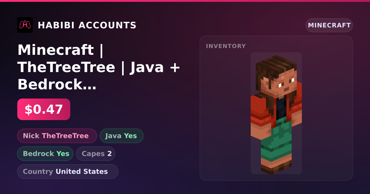 Minecraft | TheTreeTree | Java + Bedrock | 2 Capes — HabibiAccounts