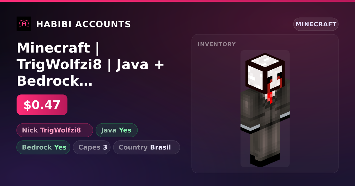 Minecraft | TrigWolfzi8 | Java + Bedrock | 3 Capes — HabibiAccounts
