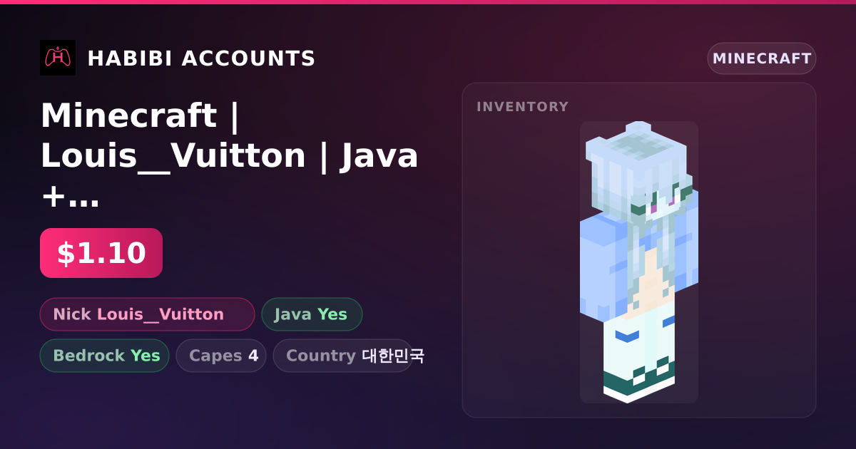 Minecraft | Louis__Vuitton | Java + Bedrock | 4 Capes — HabibiAccounts