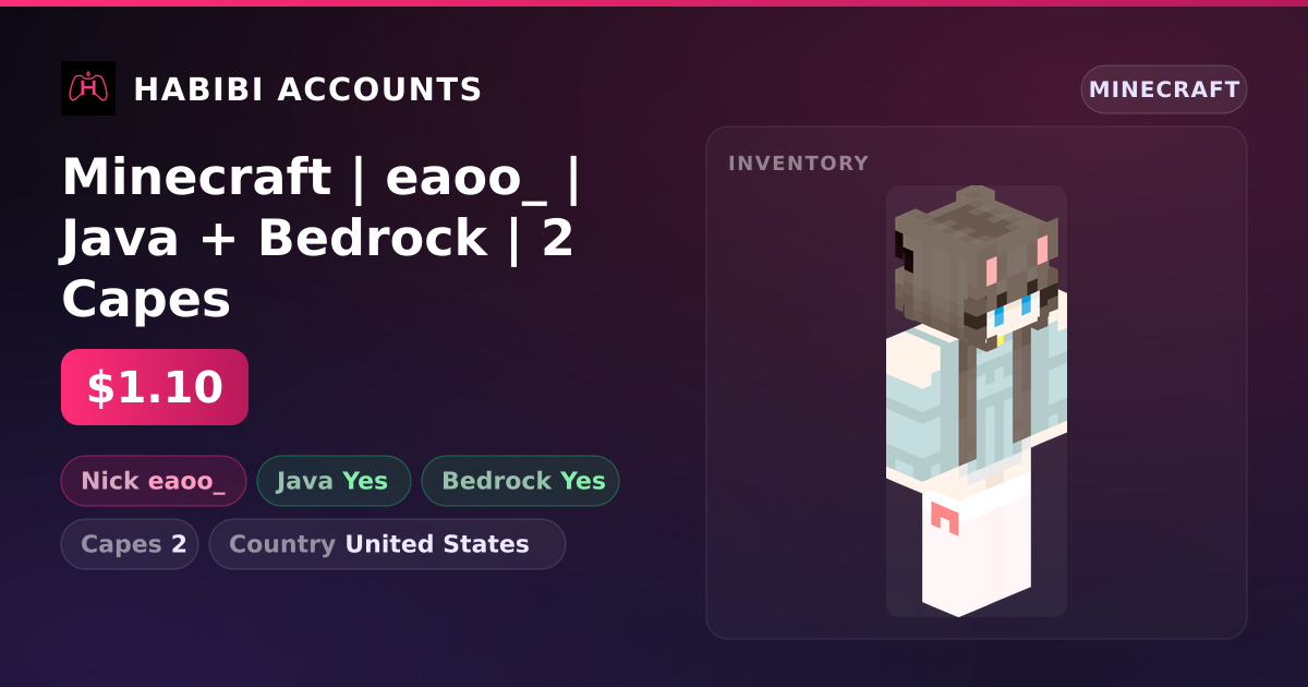 Minecraft | eaoo_ | Java + Bedrock | 2 Capes — HabibiAccounts