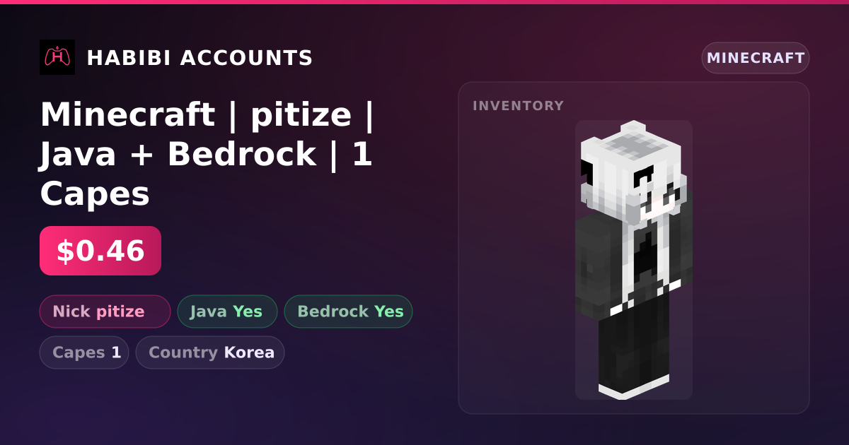 Minecraft | pitize | Java + Bedrock | 1 Capes — HabibiAccounts