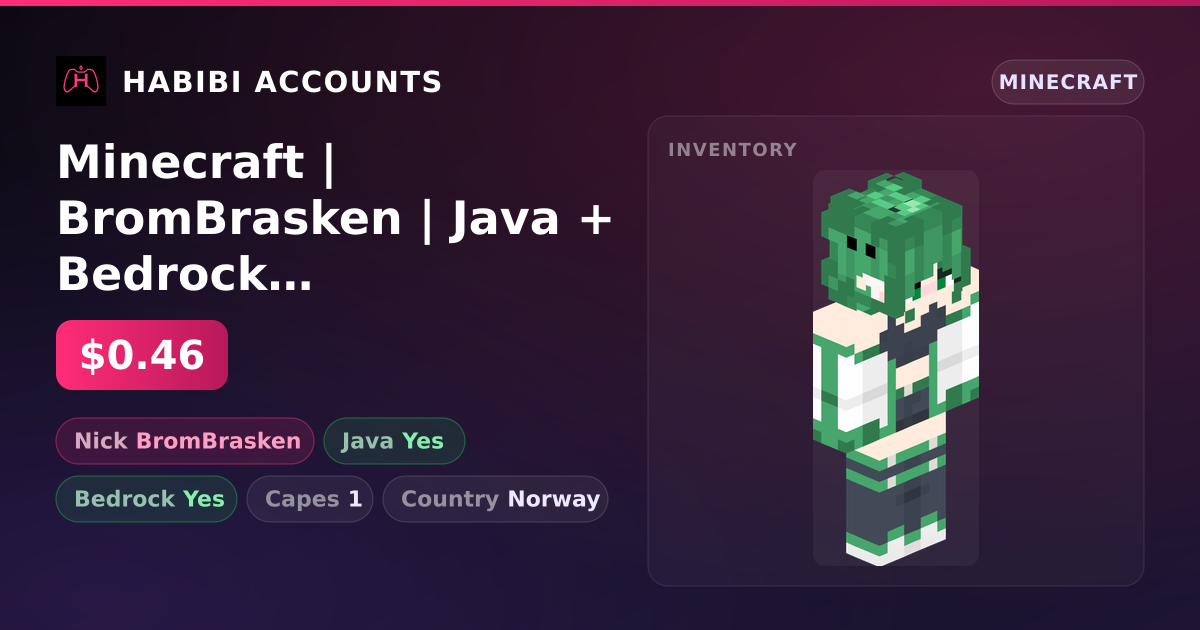Minecraft | BromBrasken | Java + Bedrock | 1 Capes — HabibiAccounts
