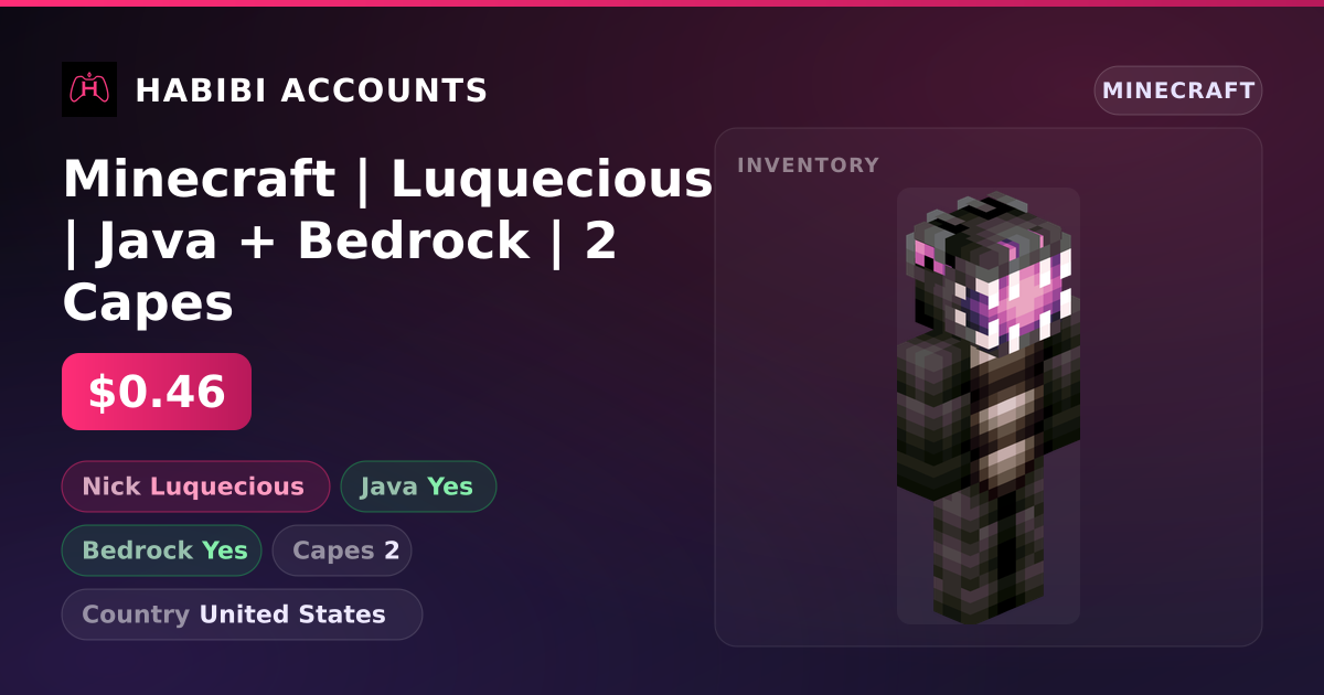 Minecraft | Luquecious | Java + Bedrock | 2 Capes — HabibiAccounts