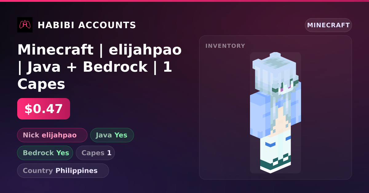 Minecraft | elijahpao | Java + Bedrock | 1 Capes — HabibiAccounts