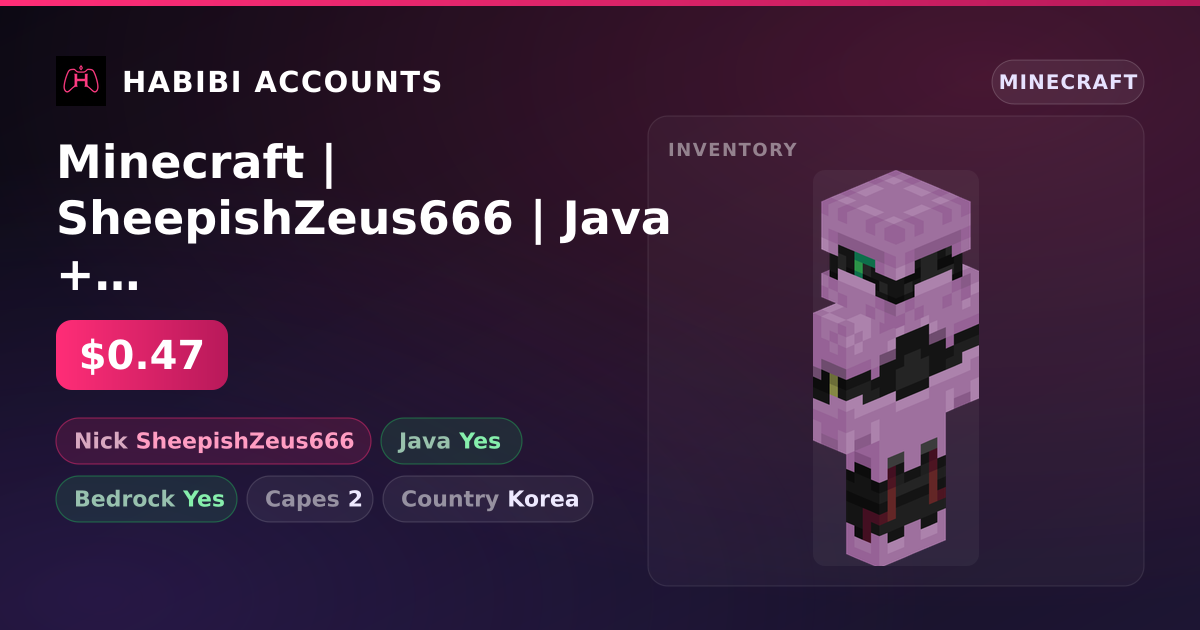 Minecraft | SheepishZeus666 | Java + Bedrock | 2 Capes — HabibiAccounts