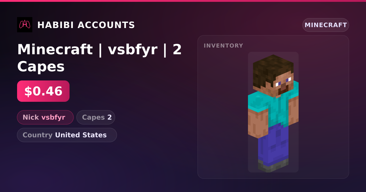 Minecraft | vsbfyr | 2 Capes — HabibiAccounts