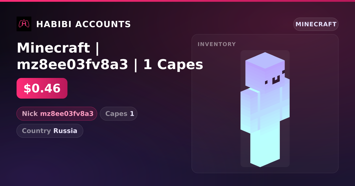 Minecraft | mz8ee03fv8a3 | 1 Capes — HabibiAccounts