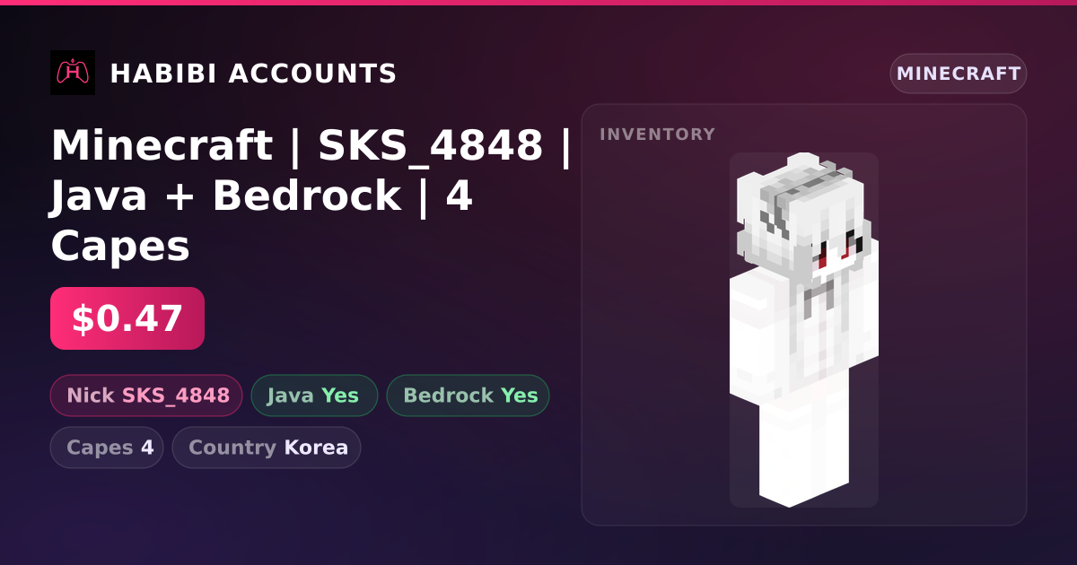 Minecraft | SKS_4848 | Java + Bedrock | 4 Capes — HabibiAccounts