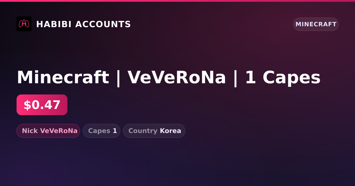 Minecraft | VeVeRoNa | 1 Capes — HabibiAccounts