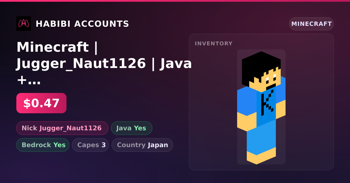Minecraft | Jugger_Naut1126 | Java + Bedrock | 3 Capes — HabibiAccounts
