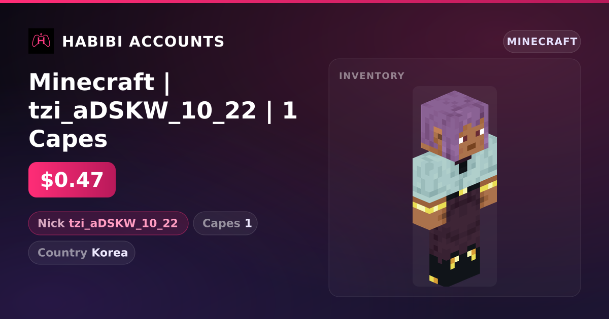 Minecraft | tzi_aDSKW_10_22 | 1 Capes — HabibiAccounts