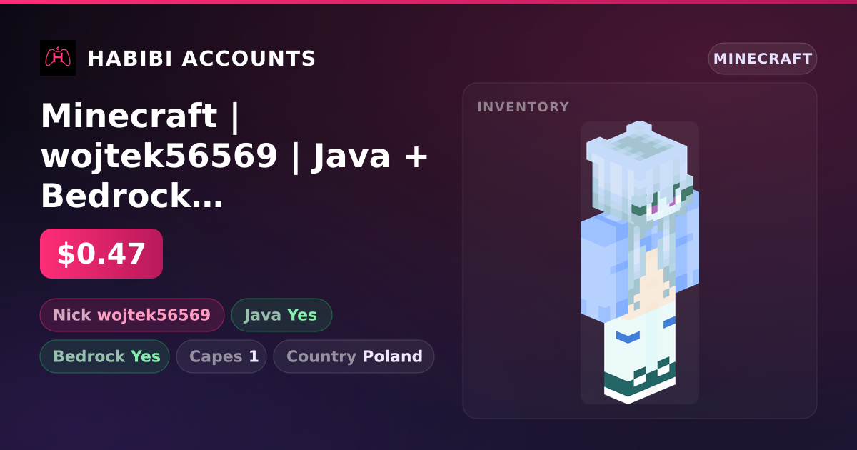 Minecraft | wojtek56569 | Java + Bedrock | 1 Capes — HabibiAccounts