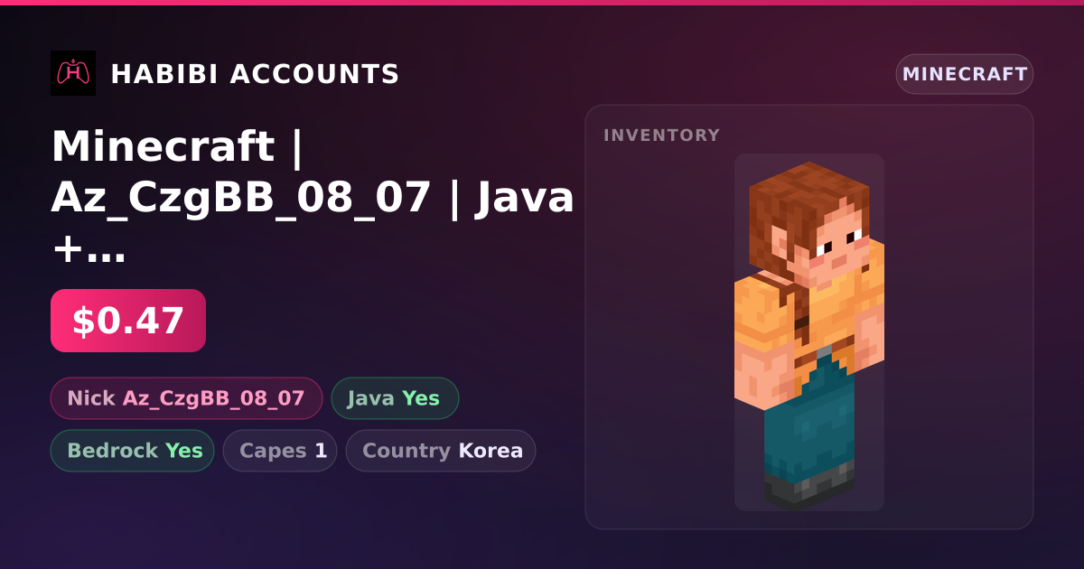 Minecraft | Az_CzgBB_08_07 | Java + Bedrock | 1 Capes — HabibiAccounts