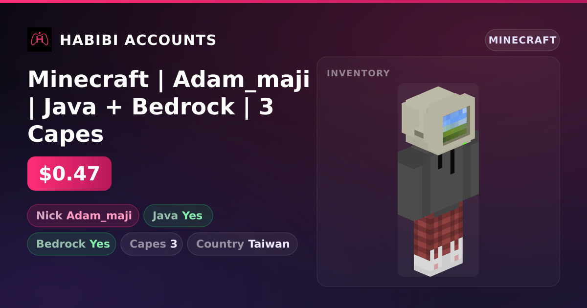 Minecraft | Adam_maji | Java + Bedrock | 3 Capes — HabibiAccounts