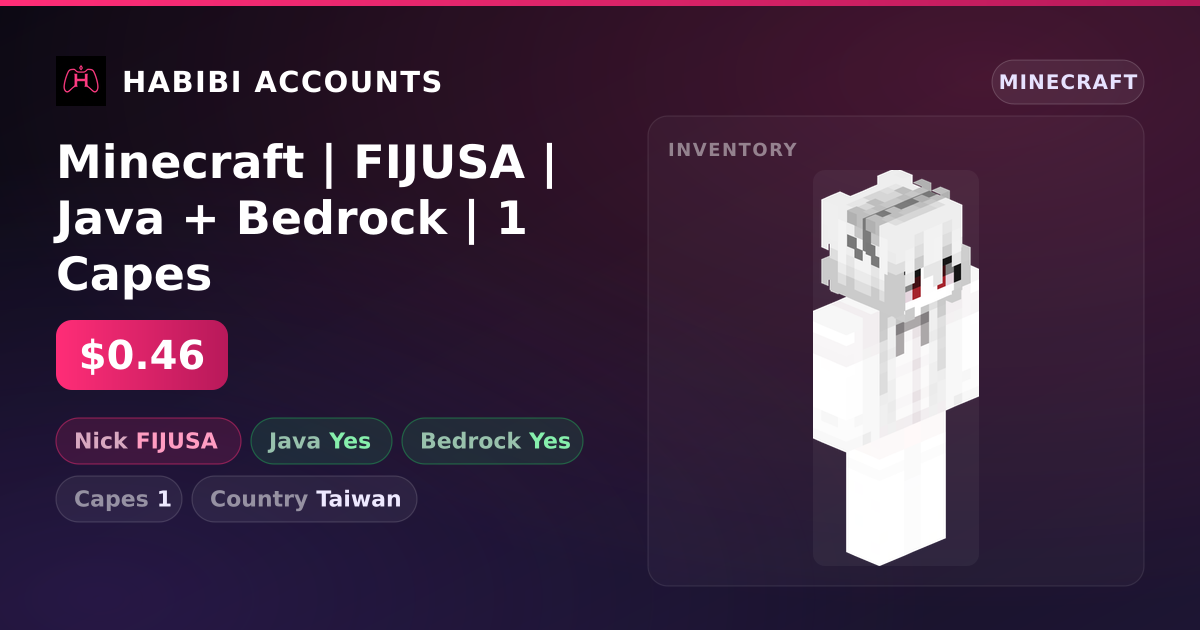 Minecraft | FIJUSA | Java + Bedrock | 1 Capes — HabibiAccounts