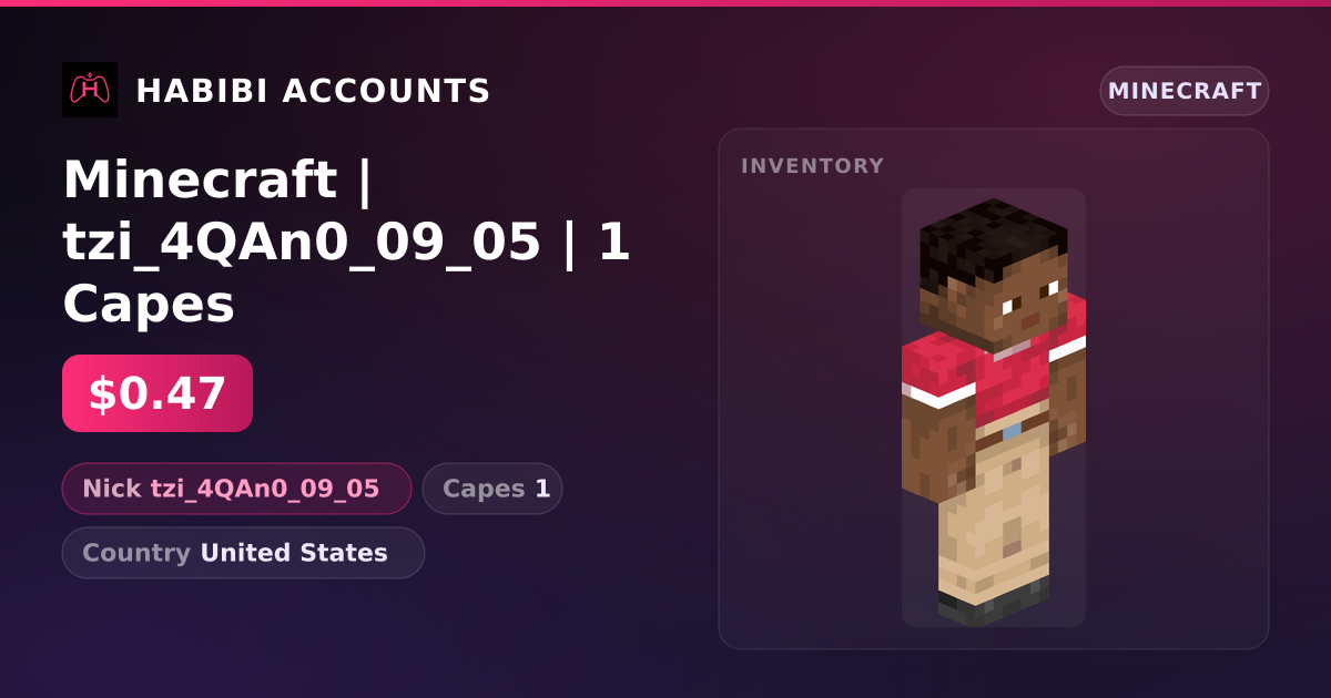 Minecraft | tzi_4QAn0_09_05 | 1 Capes — HabibiAccounts